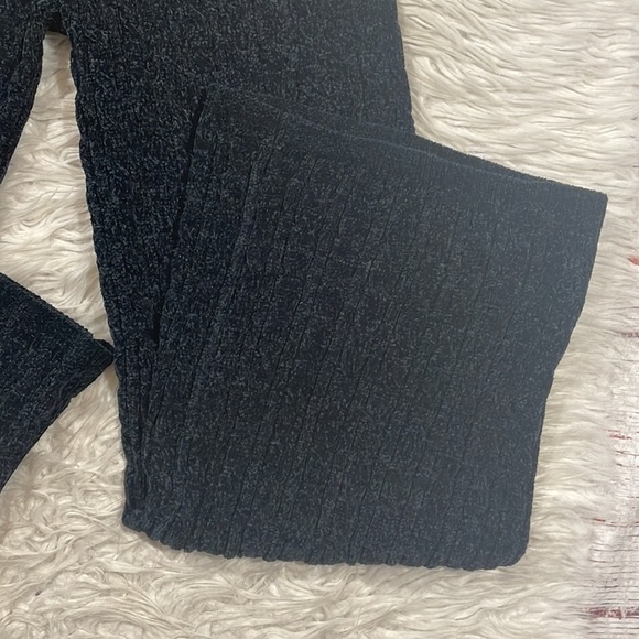 Something Navy Knit Chenille Cable Knit Wide Leg High Rise Pants - Picture 4 of 9